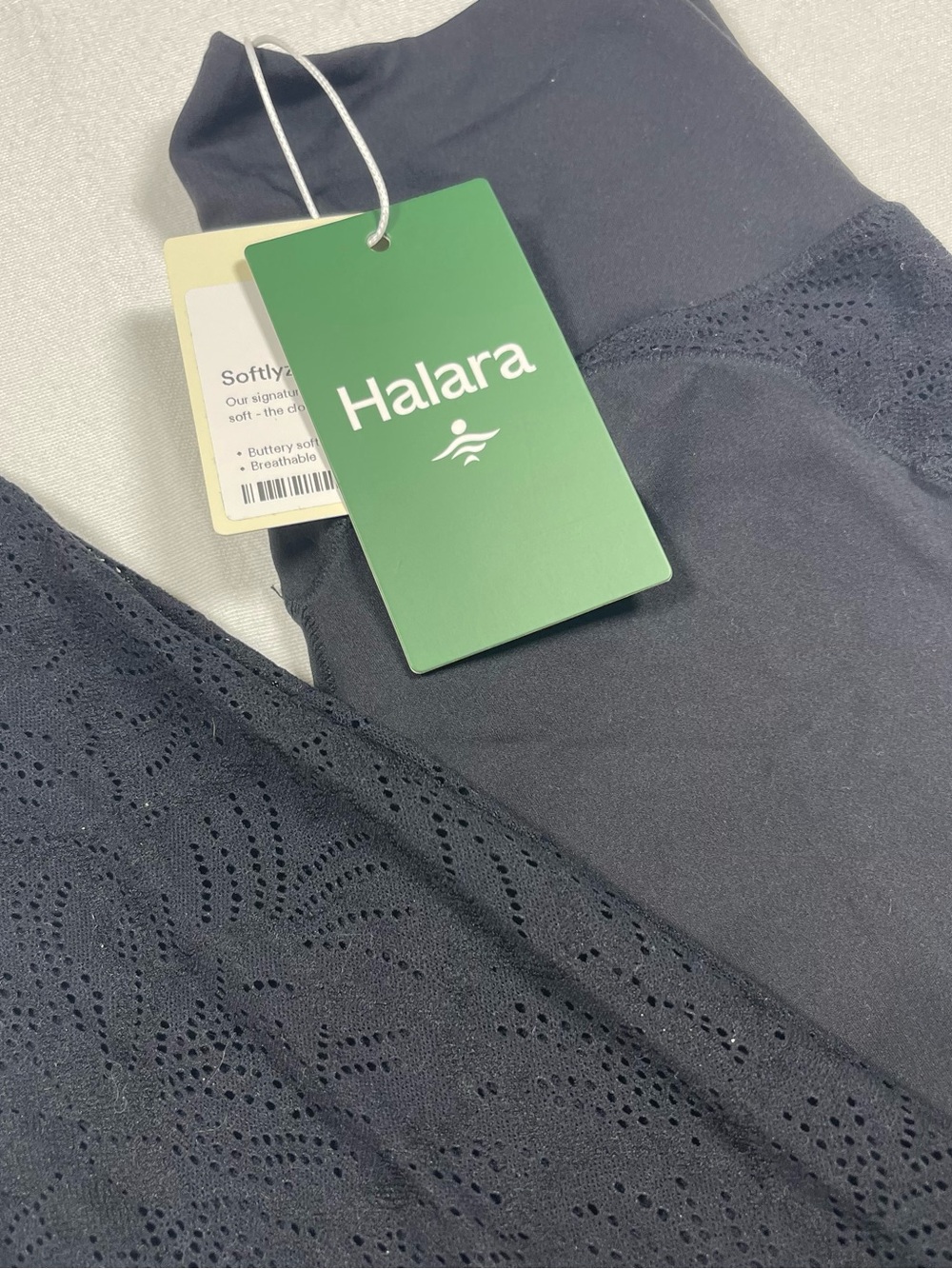 Halara Women’s S Black Lace Panel Full Length Leggings High Waist NWT